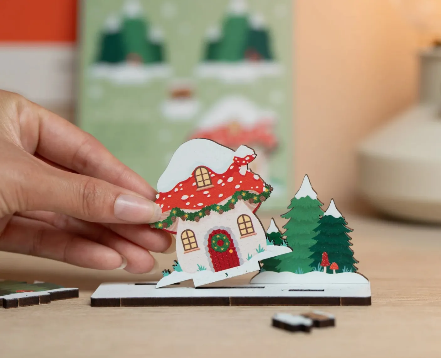 Toadstool Cottage Christmas Pop Out Card