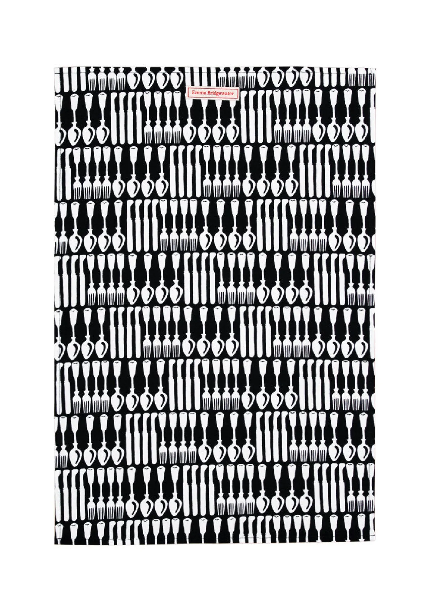 Black Toast Knives & Forks Tea Towel