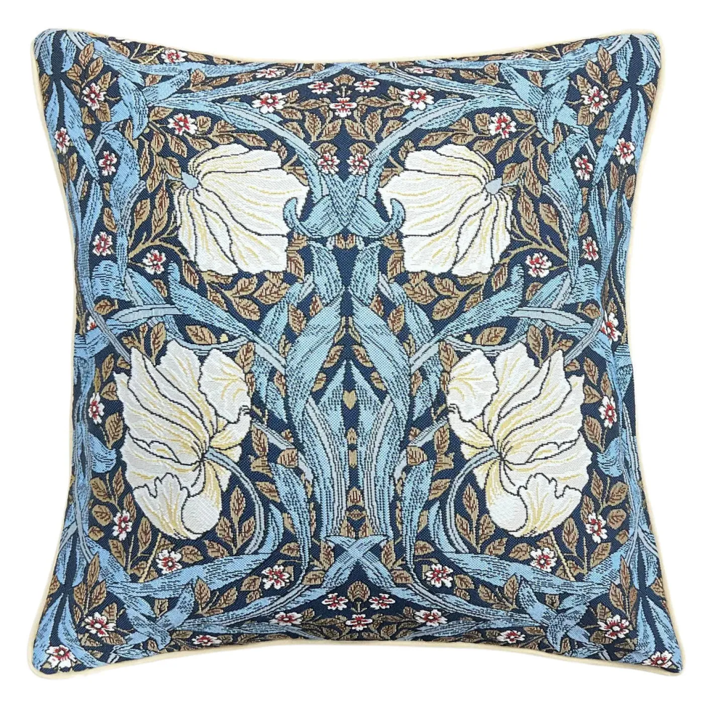William Morris Pimpernel and Thyme Blue Pillow