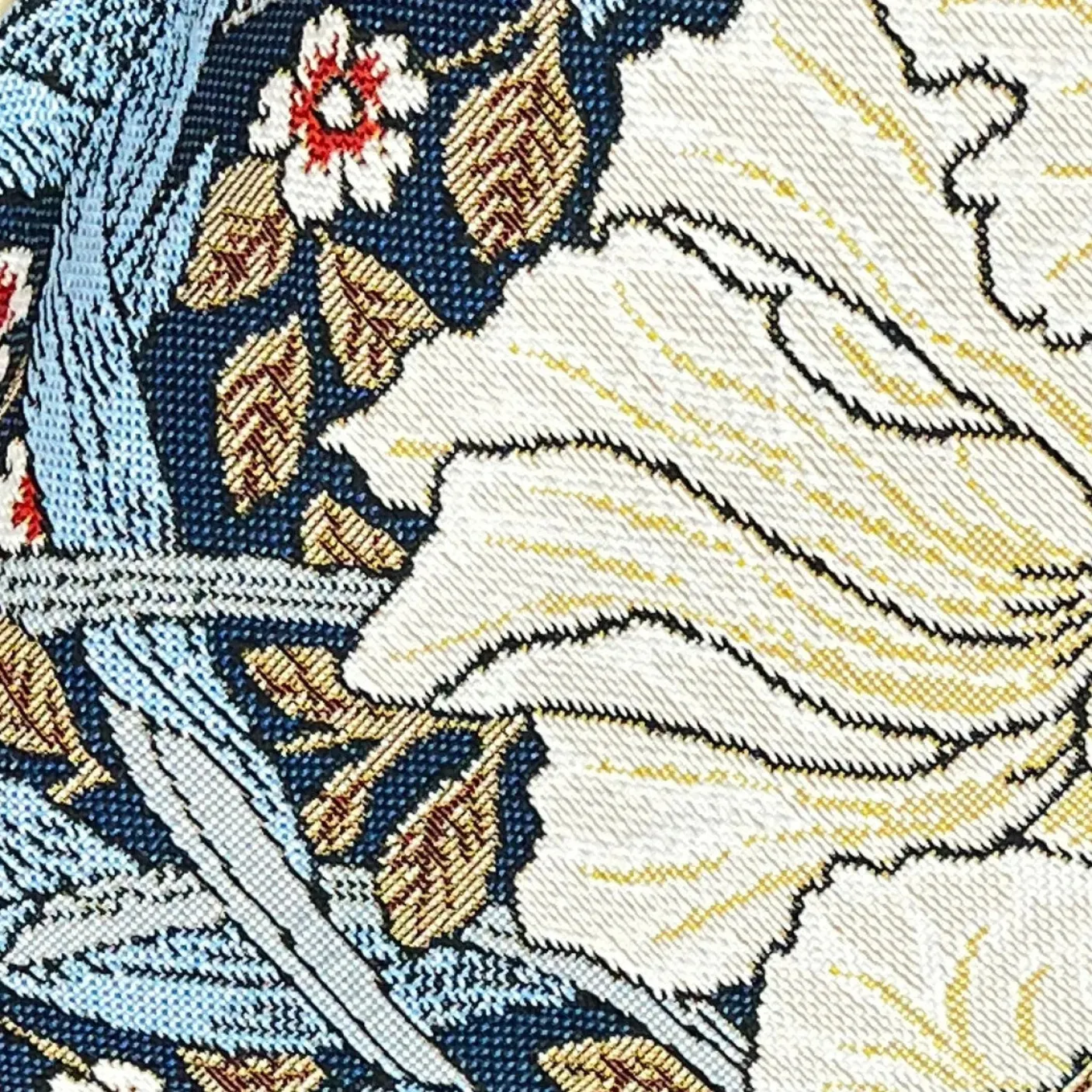 William Morris Pimpernel and Thyme Blue Pillow