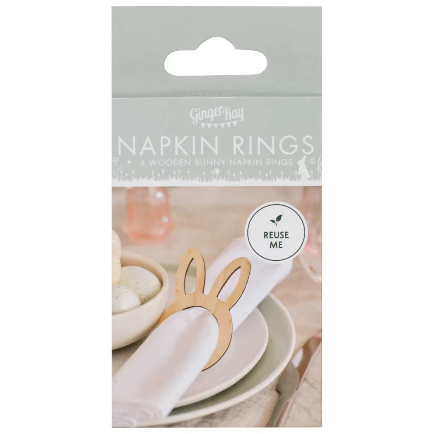 Wooden Easter Bunny Napkin Rings