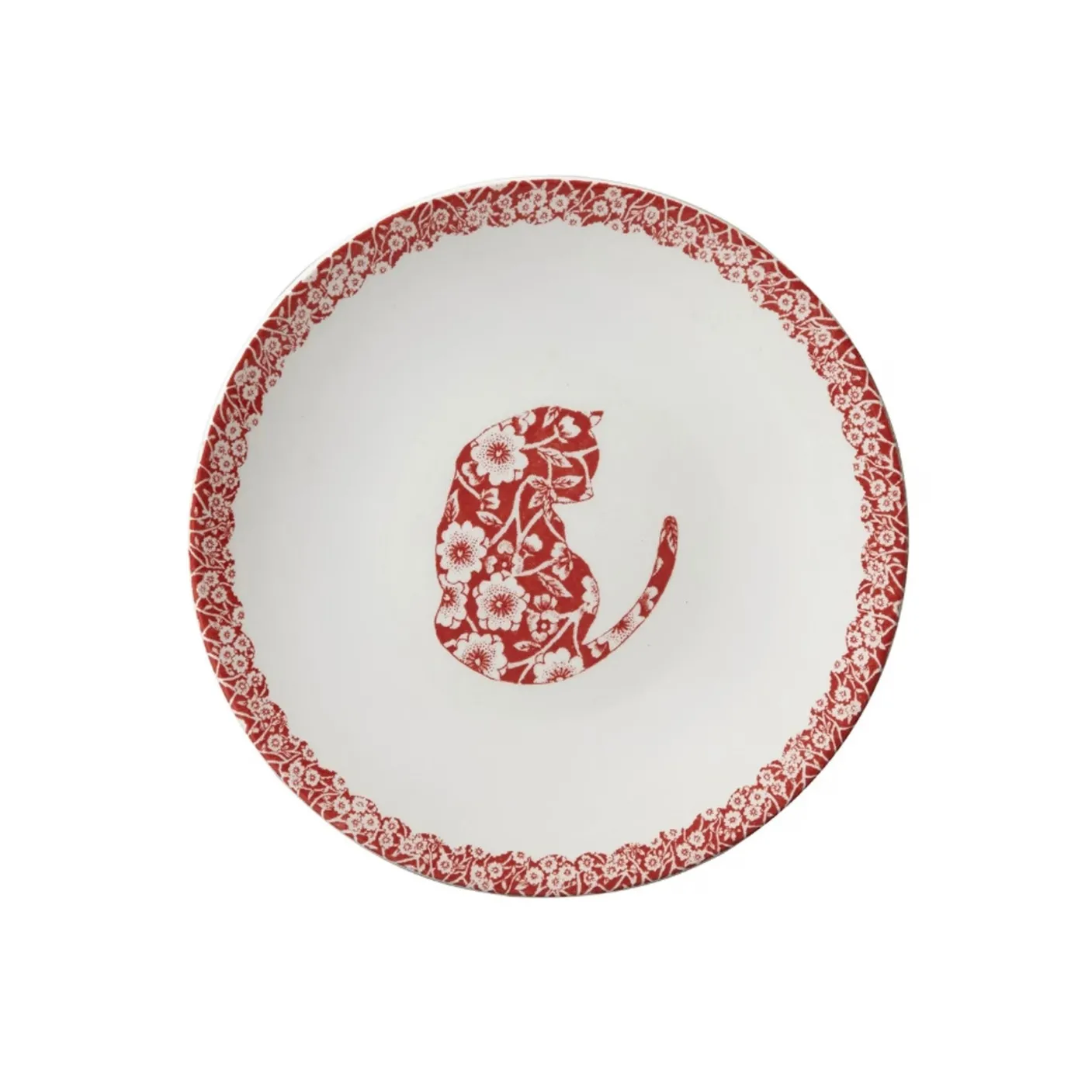 Red Calico Cats Cereal Bowl