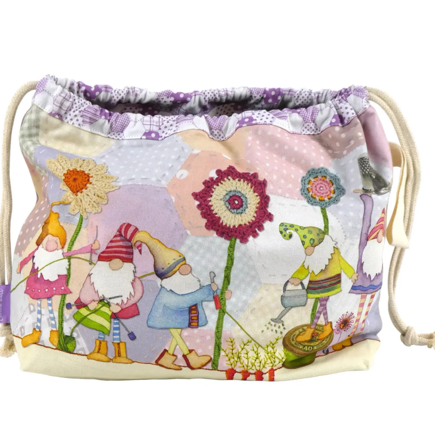 Crafting Gnomes Drawstring Bag