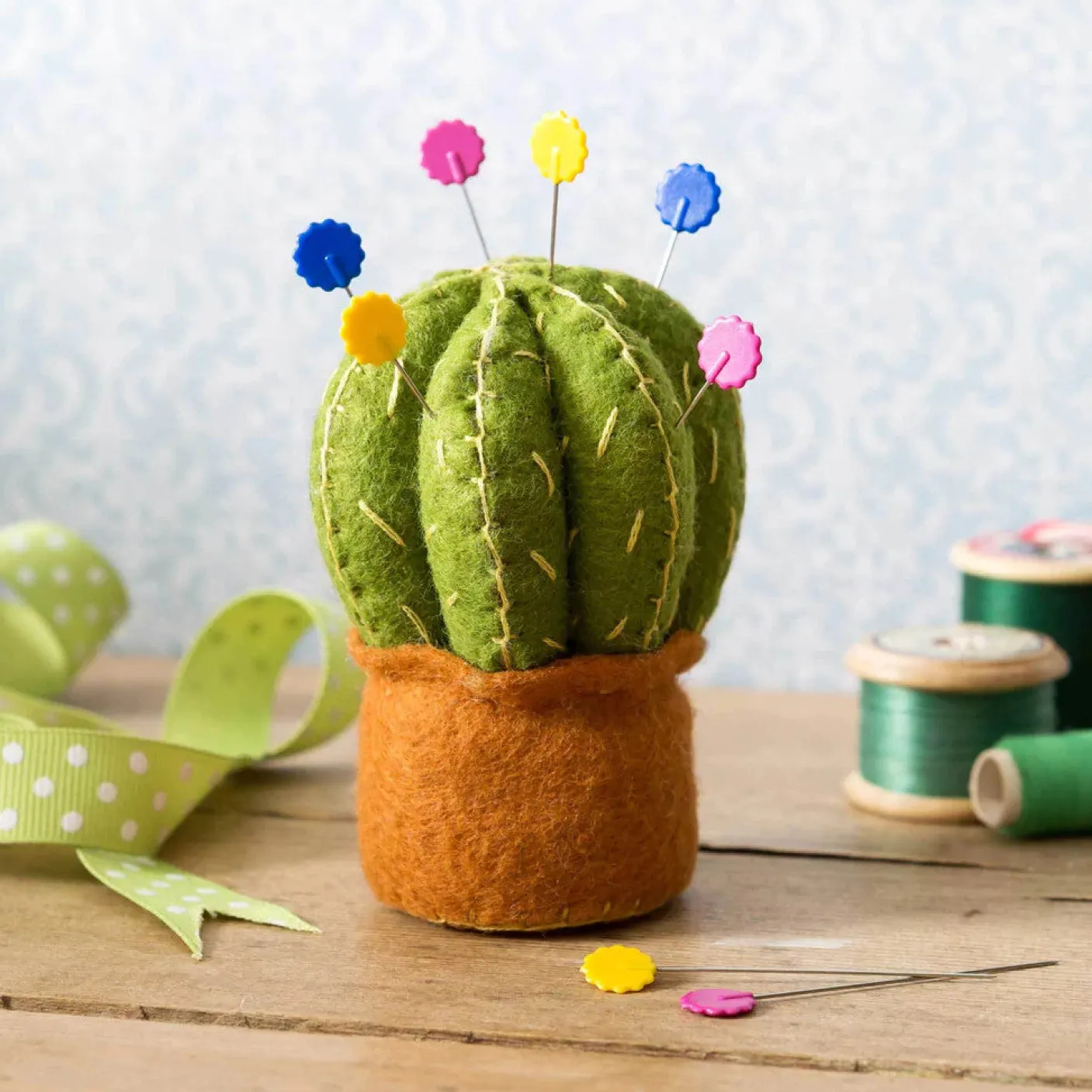 Cactus Pincushion Wool Mix Felt Craft Kit
