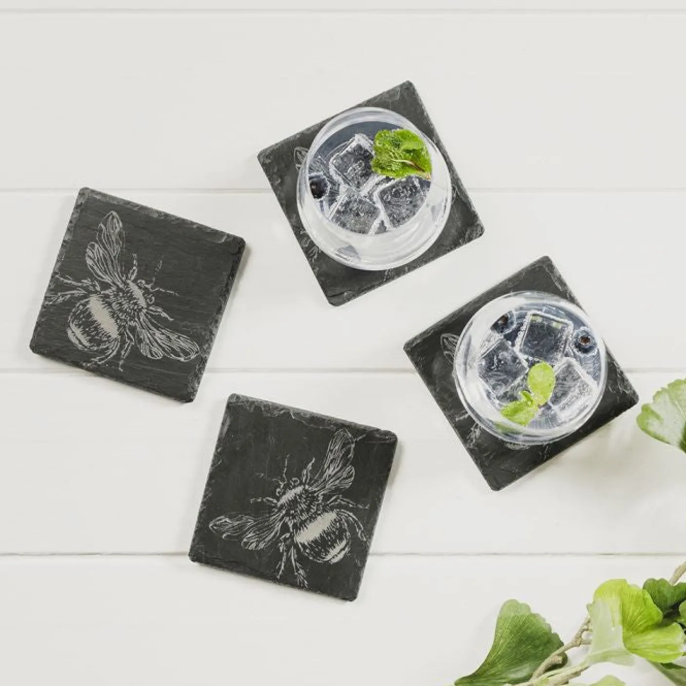Bee Slate Coasters- Set of 4
