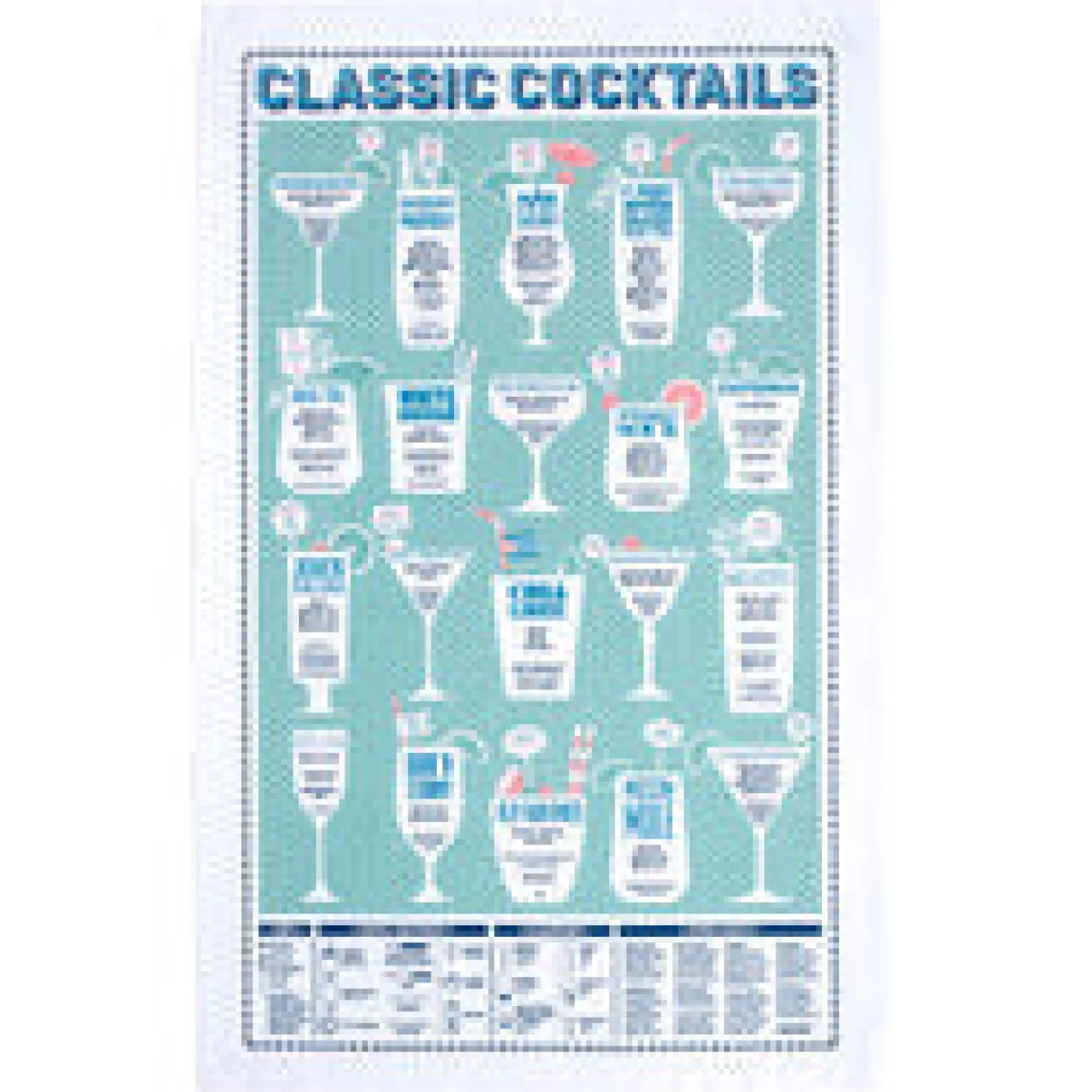 Classic Cocktails Tea Towel