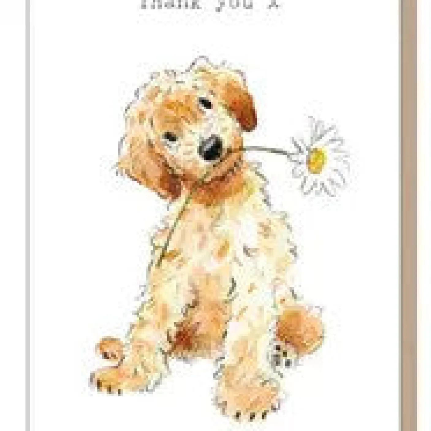 Cockapoo with Daisy "Thank You" Greetings Card