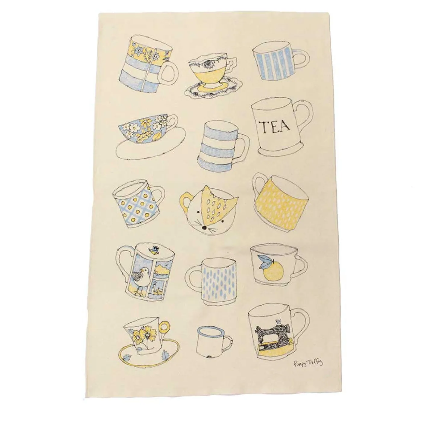 Cups and Mugs Tea Towel