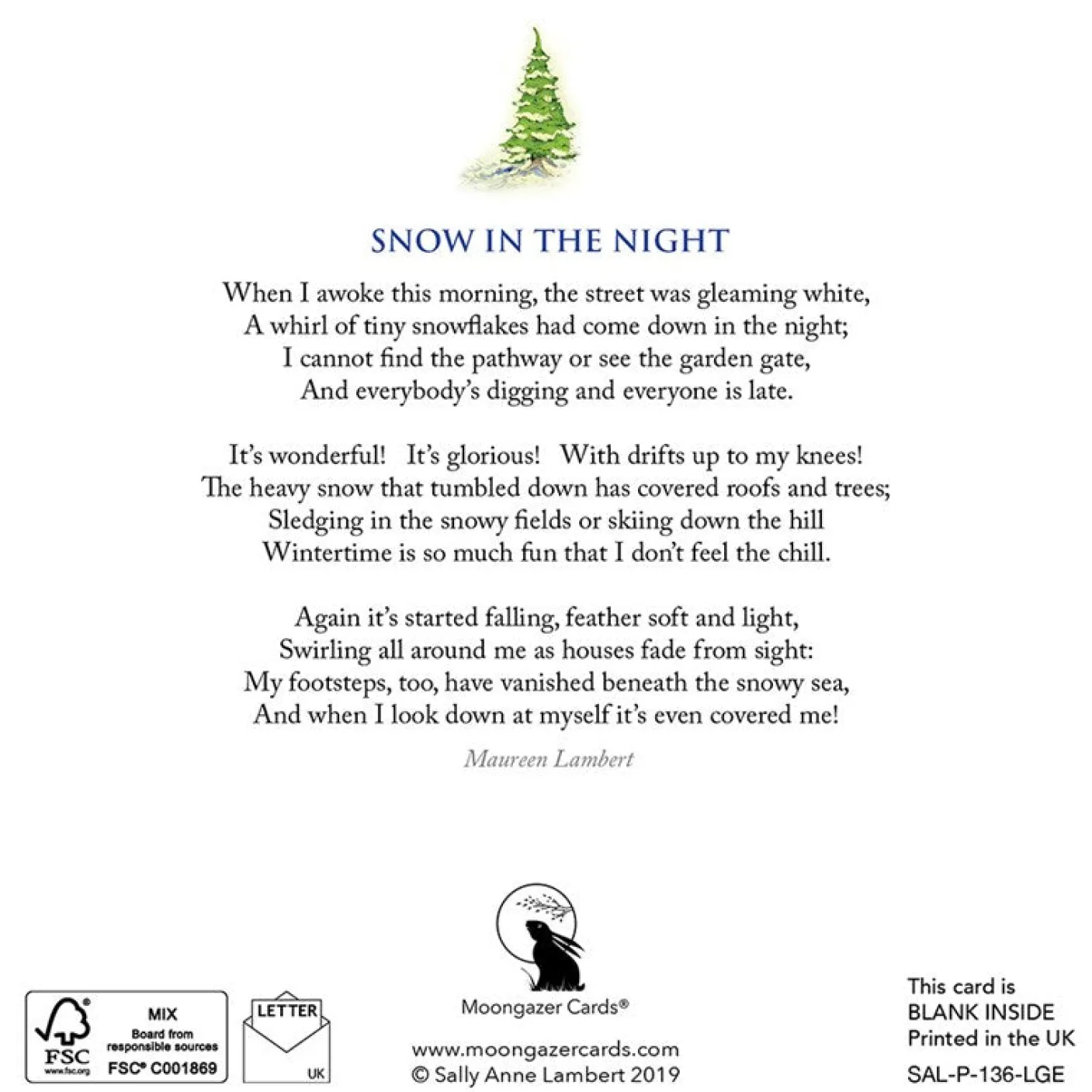 Snow in the Night Greeting Card