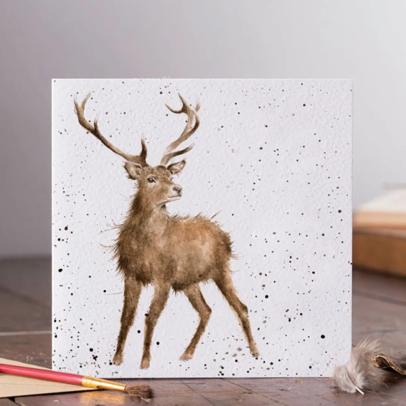 'Wild at Heart' Stag Blank Greetings Card