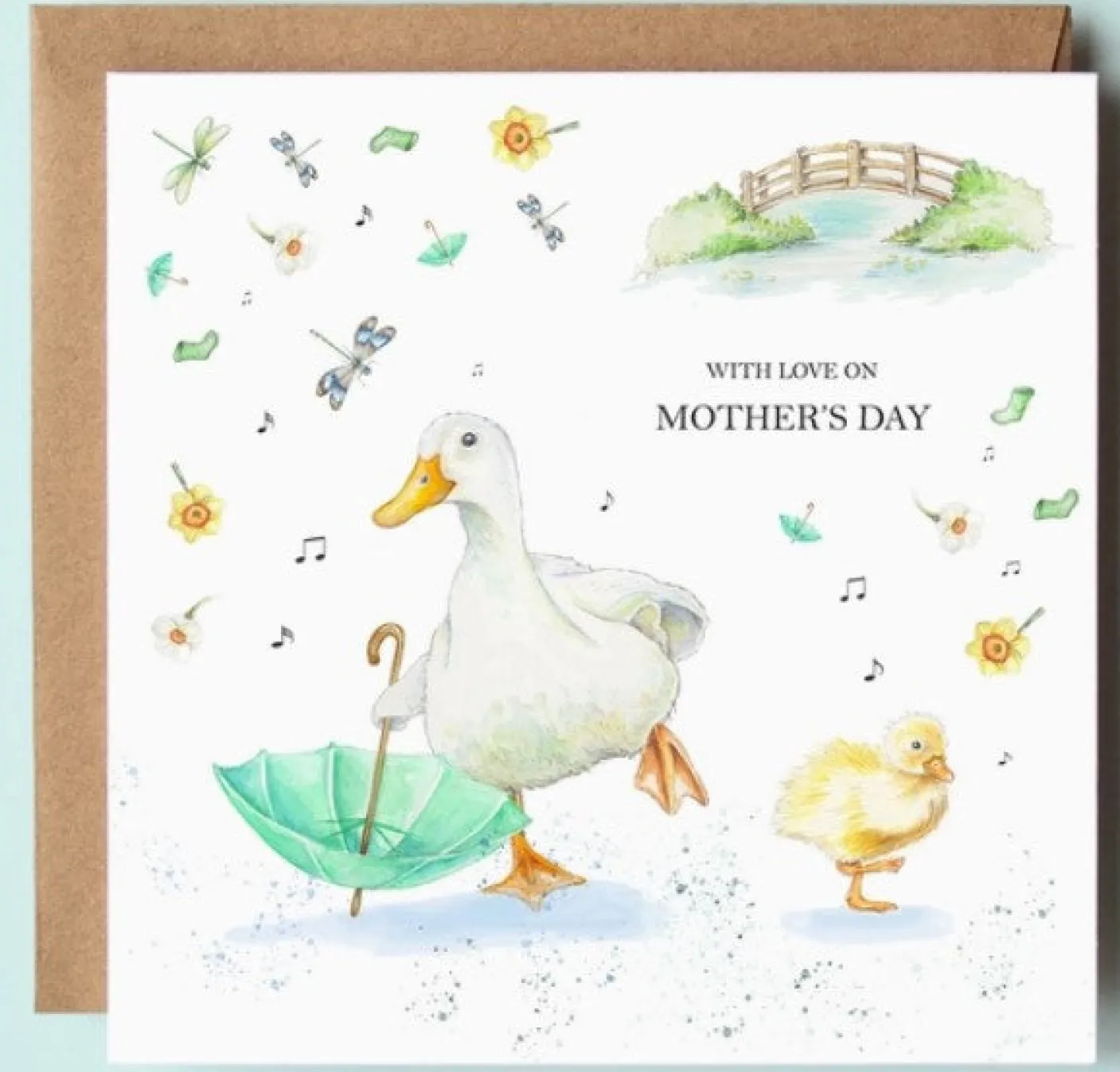 'With Love on Mother's Day' Duck and Duckling Card