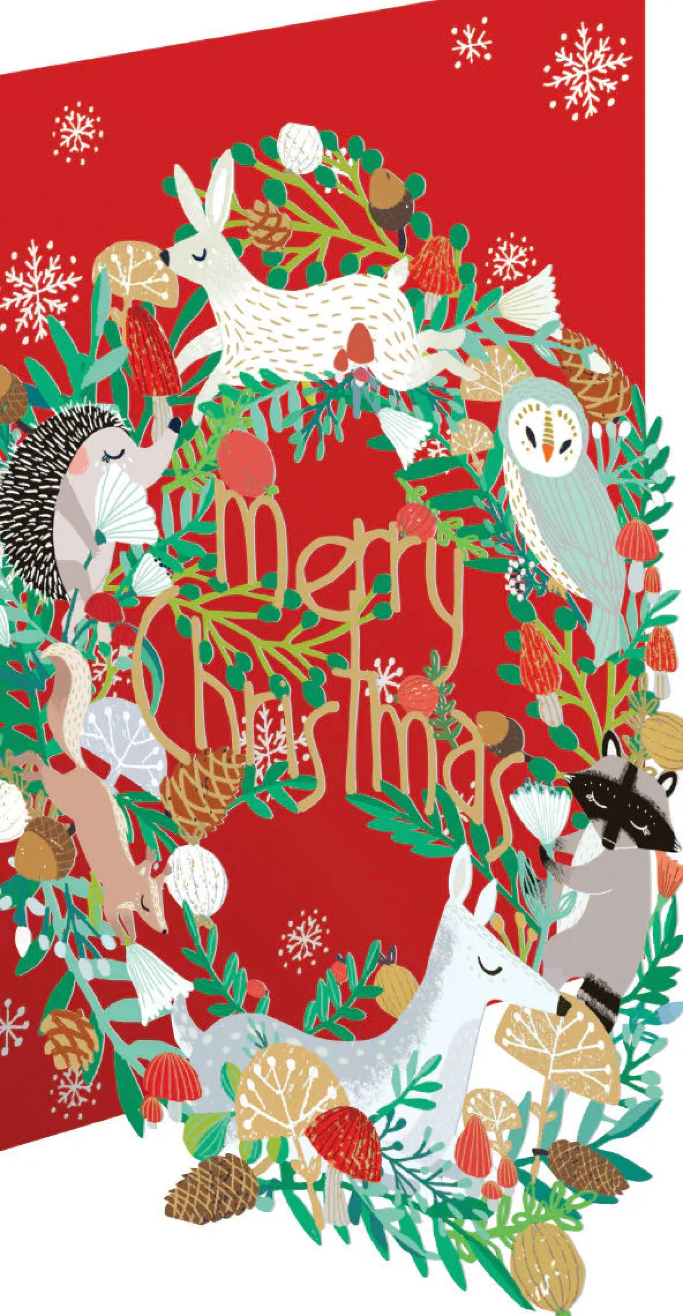 Animal Wreath Lasercut Christmas Card Kraft Box