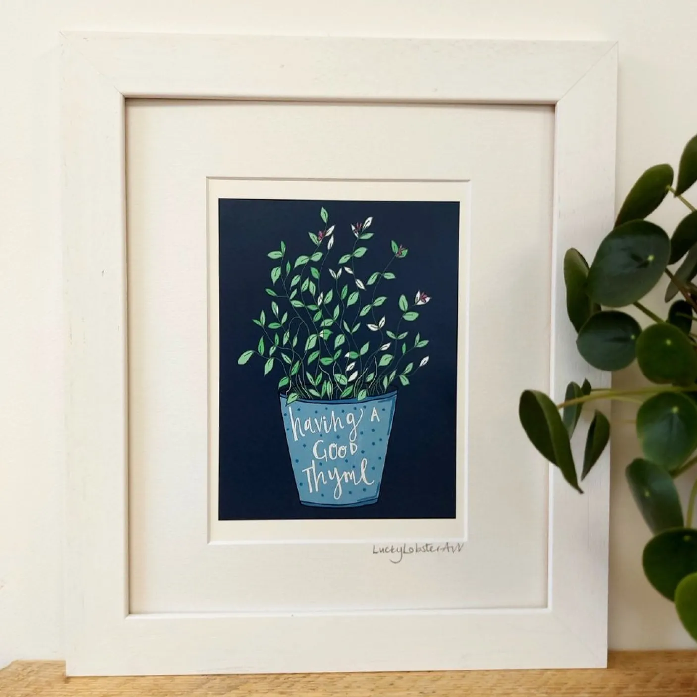Thyme Plant Print Framed