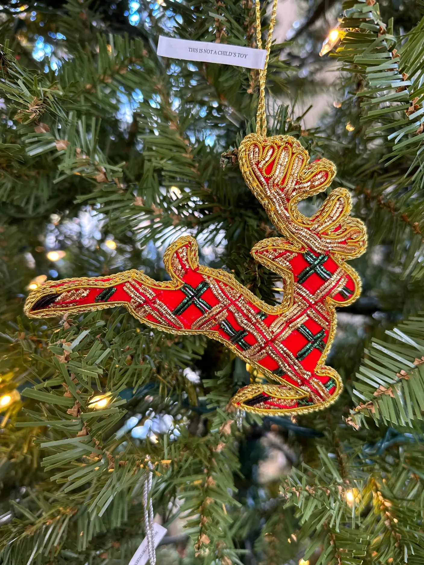 Tartan Leaping Stag Decoration by Tinker Tailor London