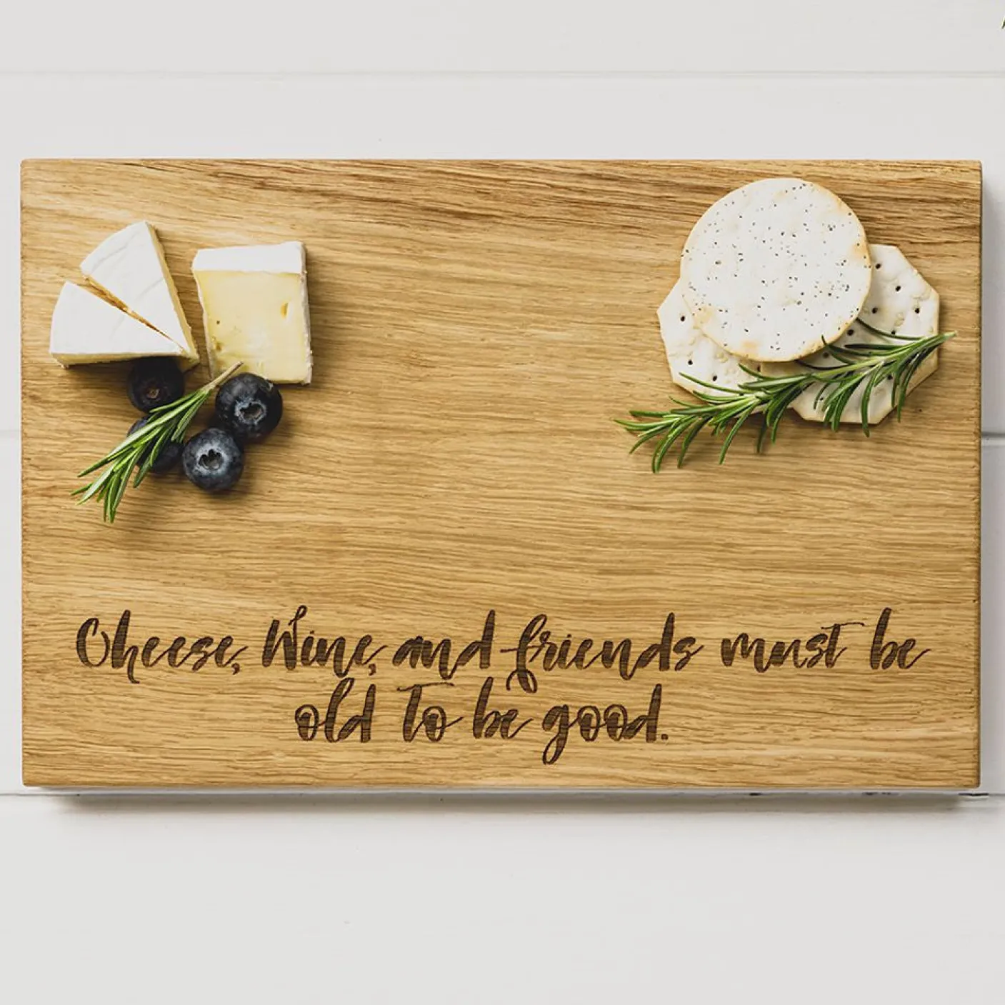Cheese, Wine and Friends Oak Serving Board 12in