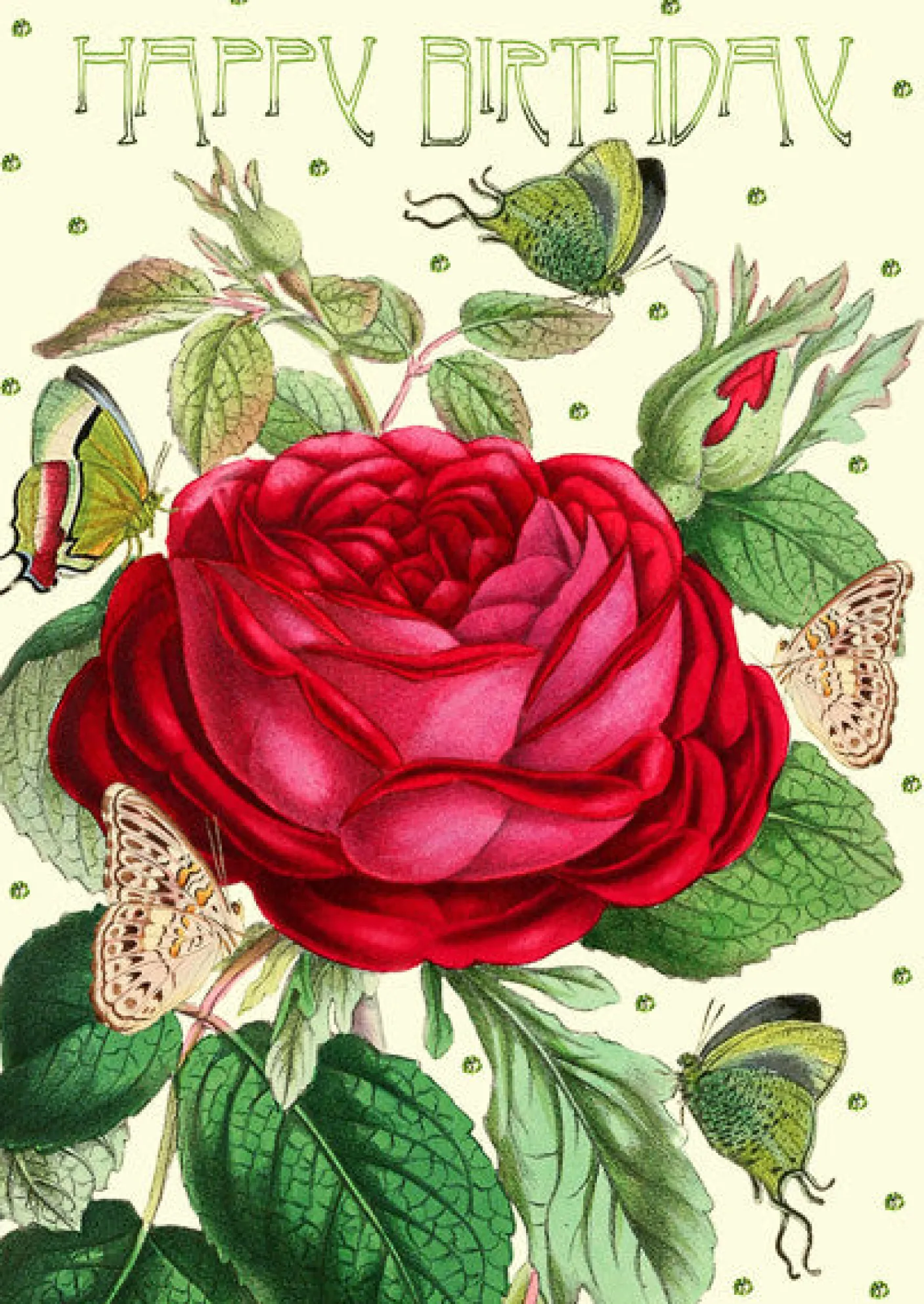 Rose Glitter Birthday Card