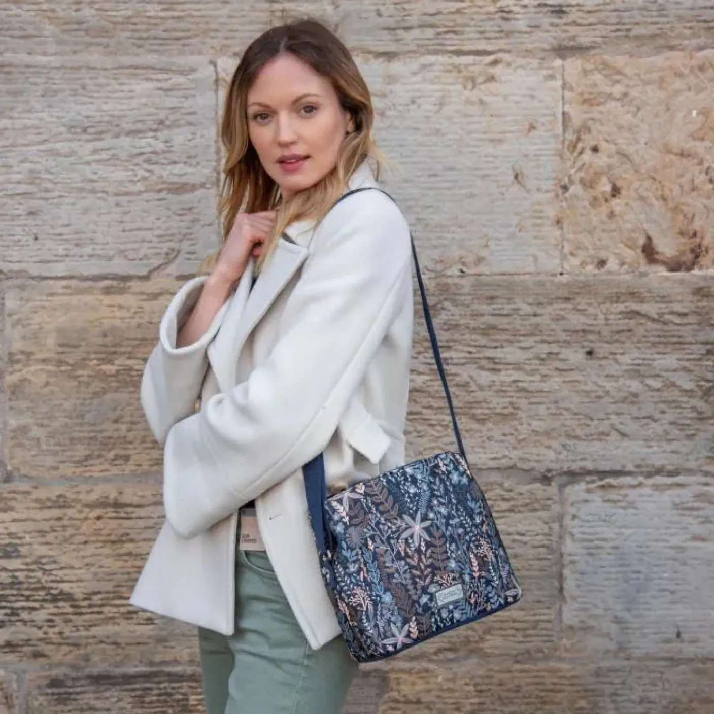 Autumn Jacquard Blue Logan Bag