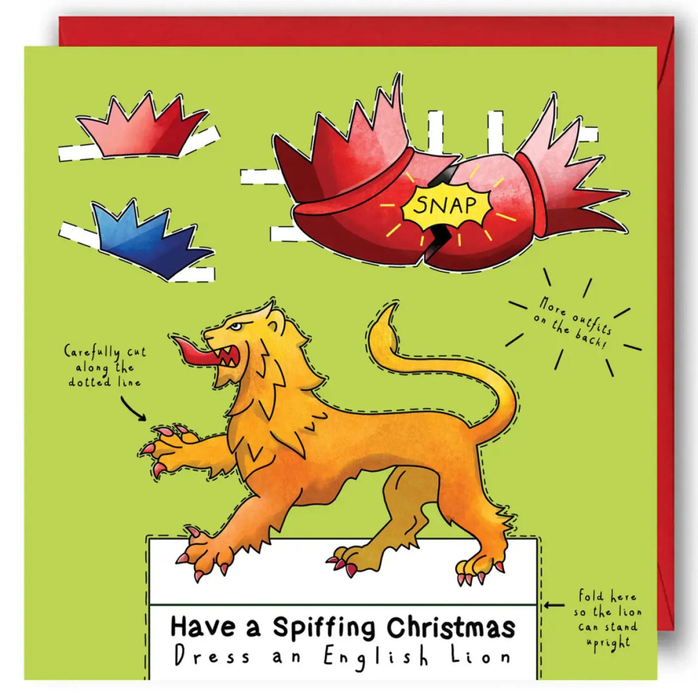 Dress an English Lion Christmas Card