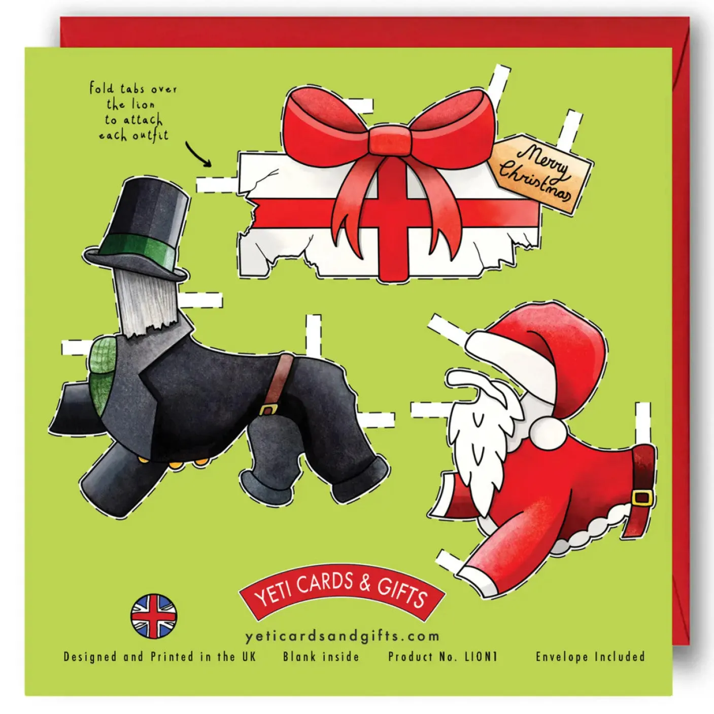 Dress an English Lion Christmas Card