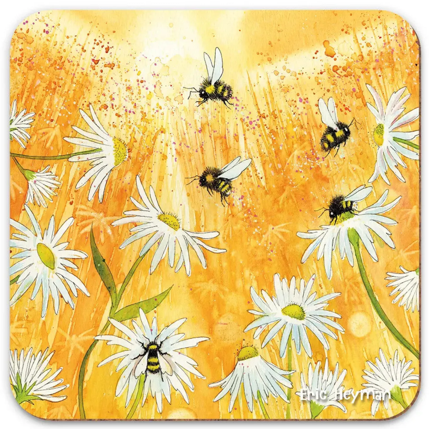 Bees & Daisy Coaster