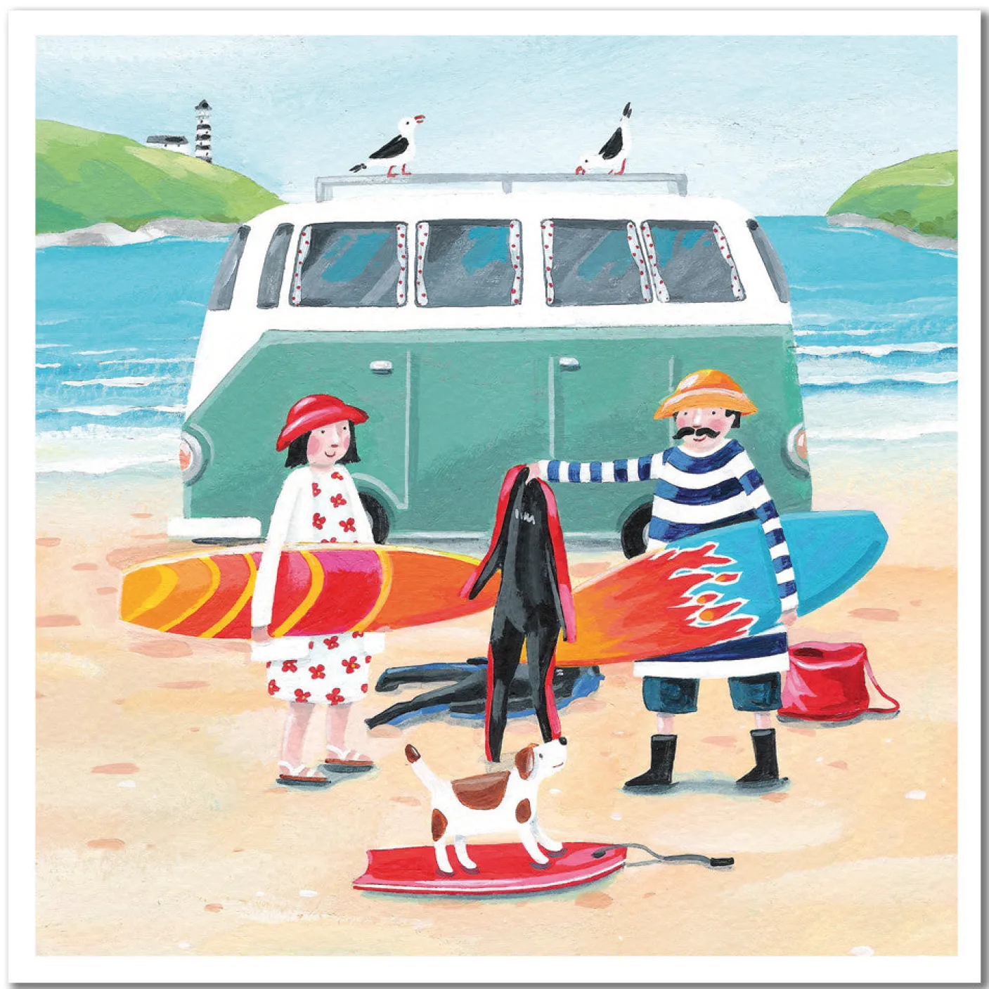 Surfing Trip Greetings Card