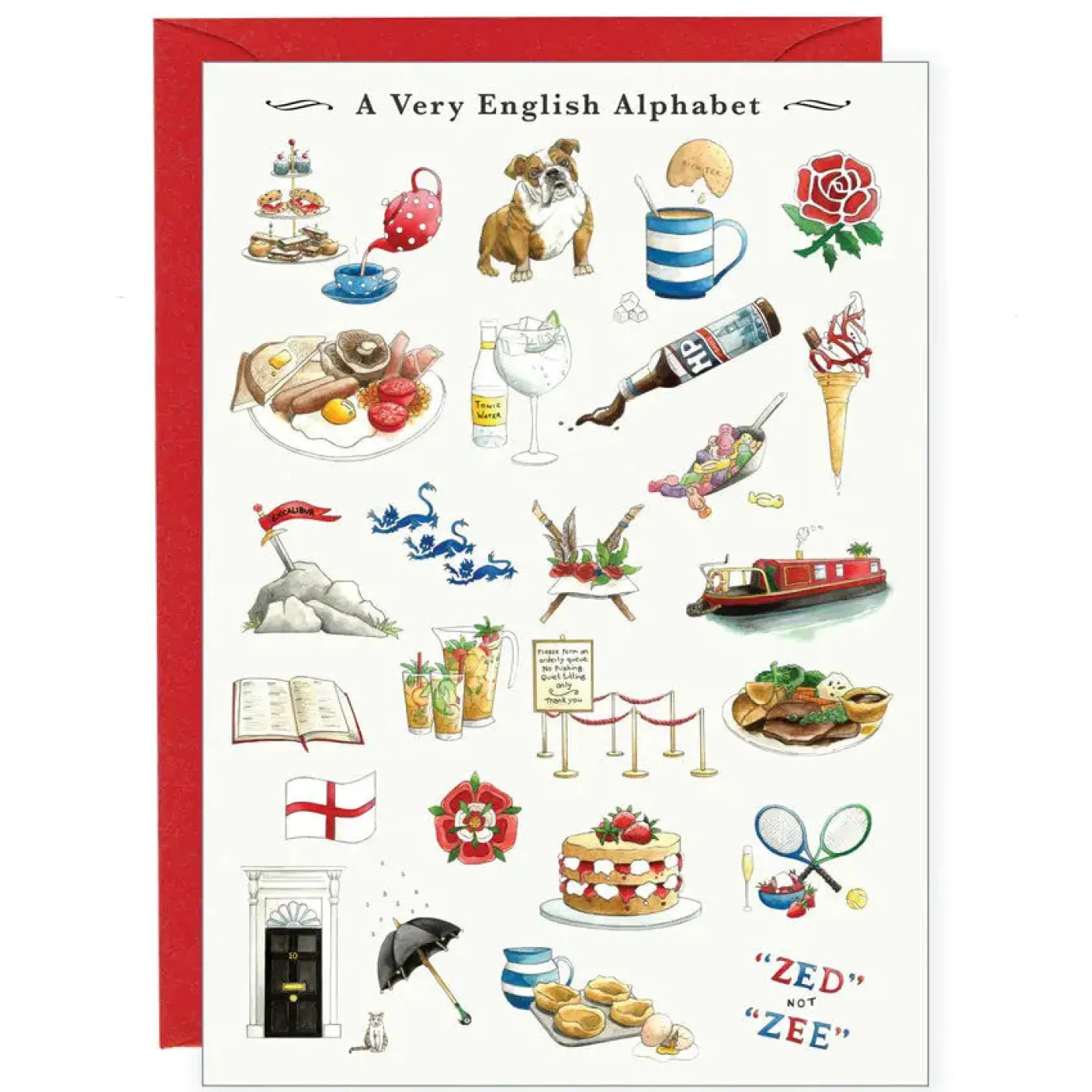 A Very English Alphabet Greeting Card