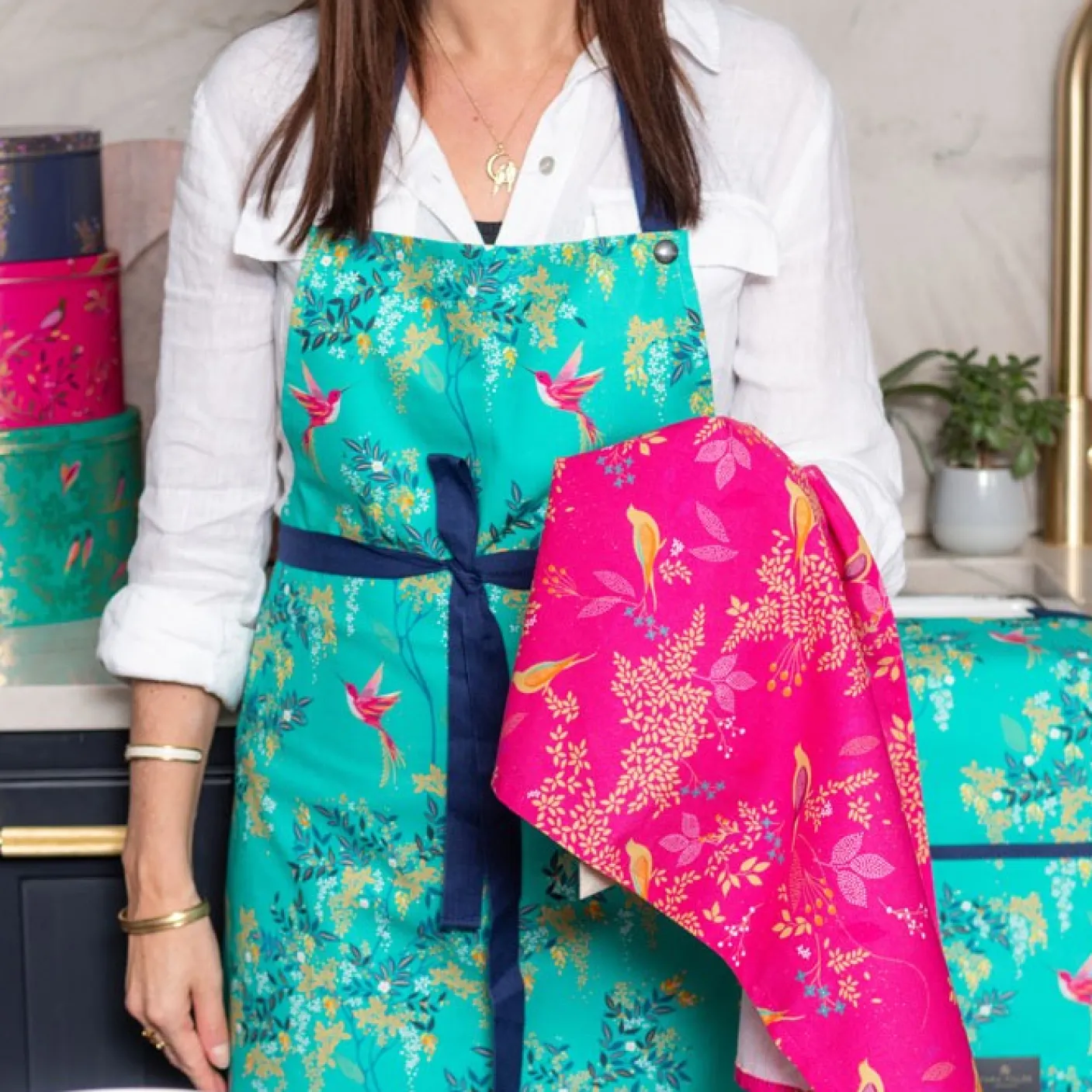 Sara Miller Chelsea Green Birds Apron