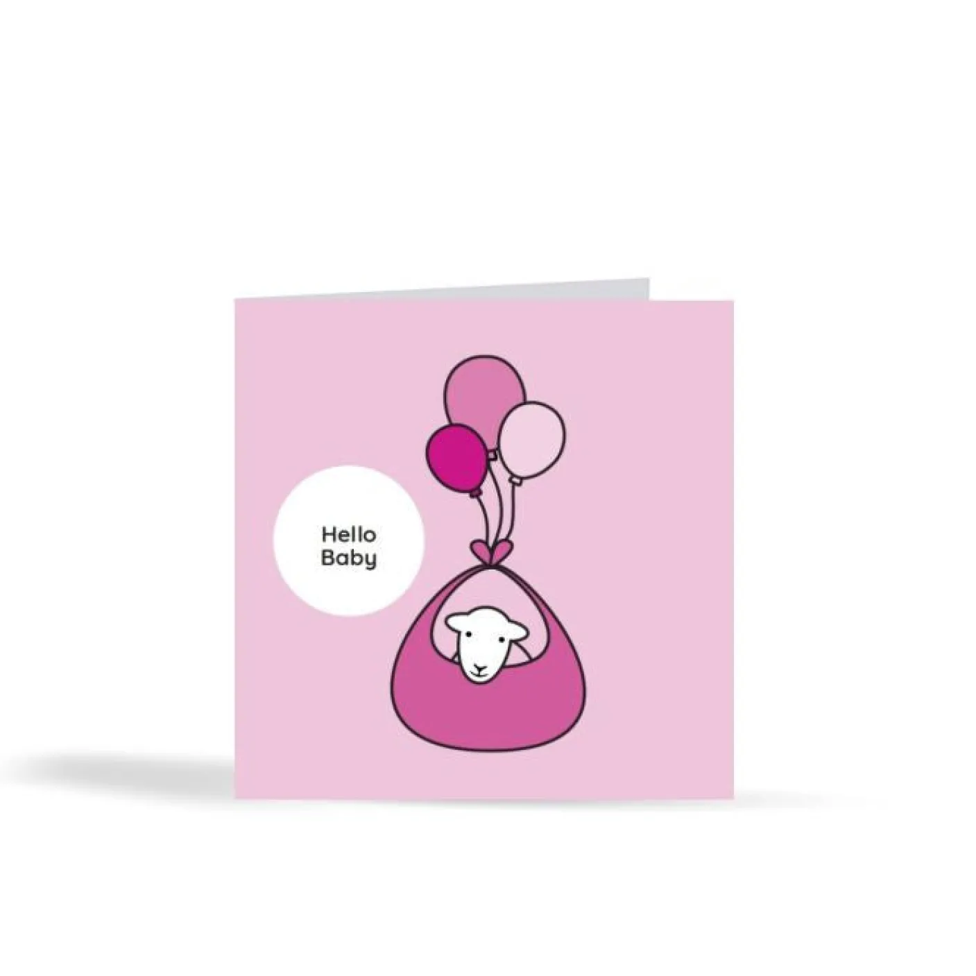 Herdy Hello Baby Card - Pink