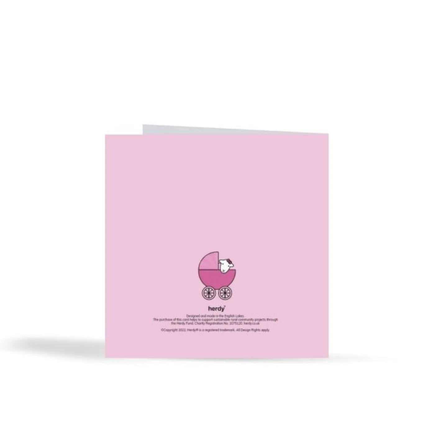 Herdy Hello Baby Card - Pink