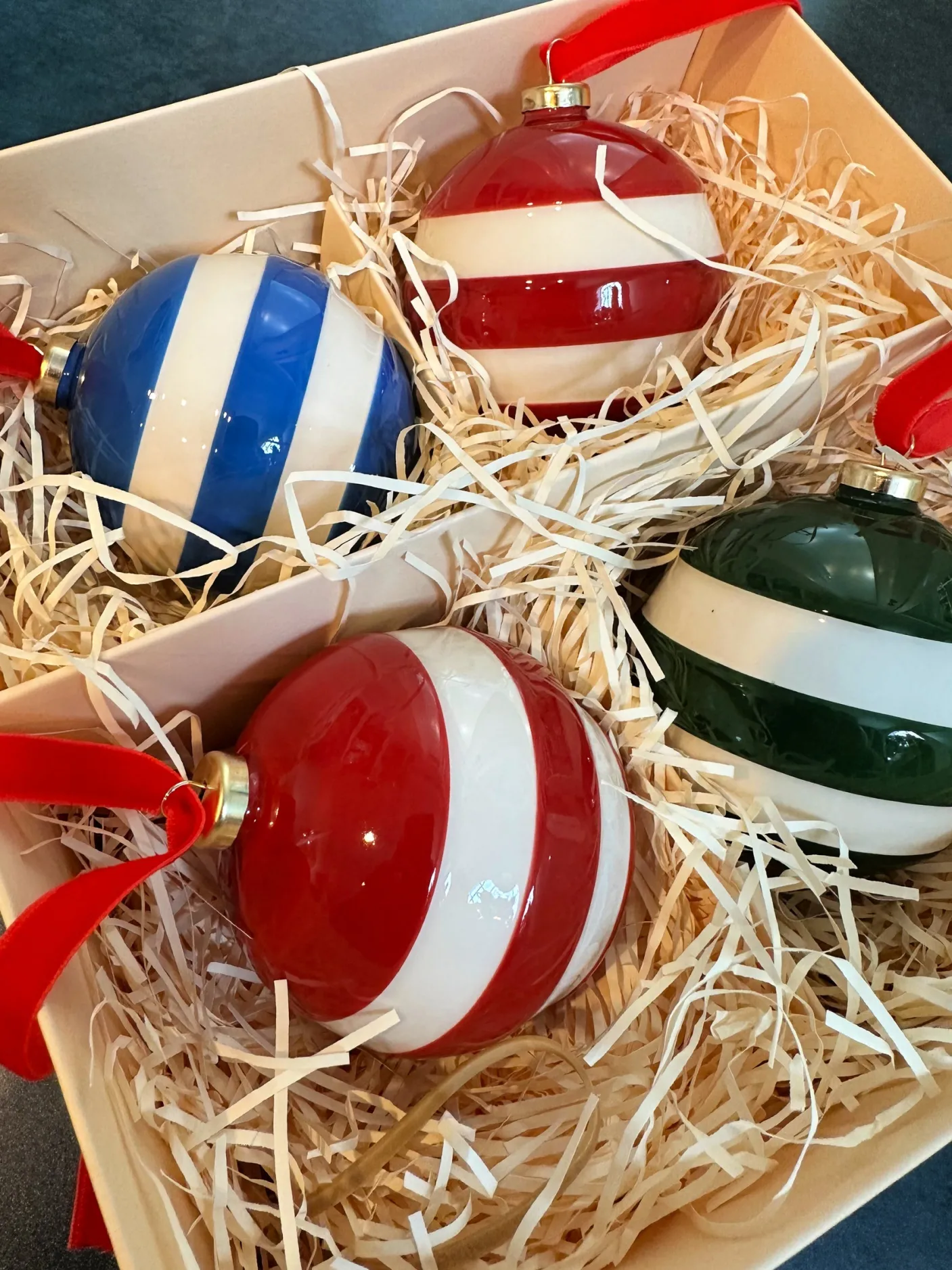 Cornishware Striped Baubles