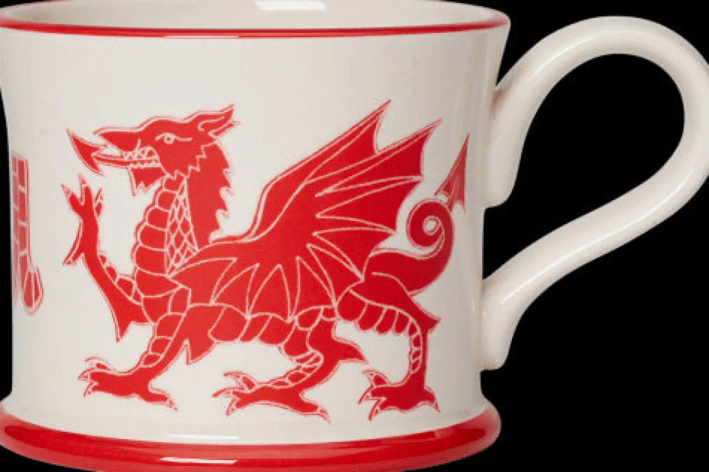 Welsh Dragon Red Mug by Moorland Pottery