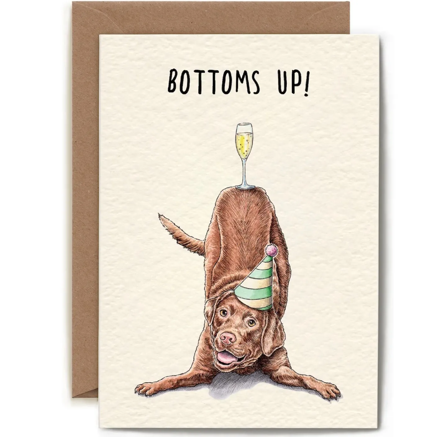 Bottoms Up Dog Greetings Card