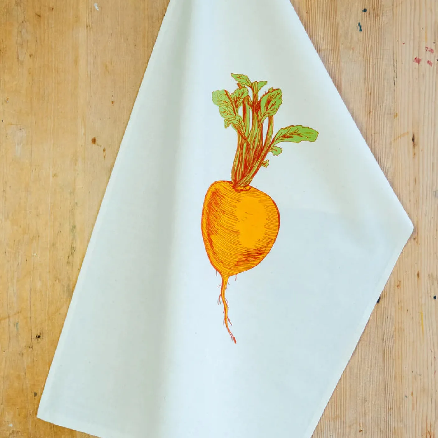 Orange Swede Vegetable Tea Towel