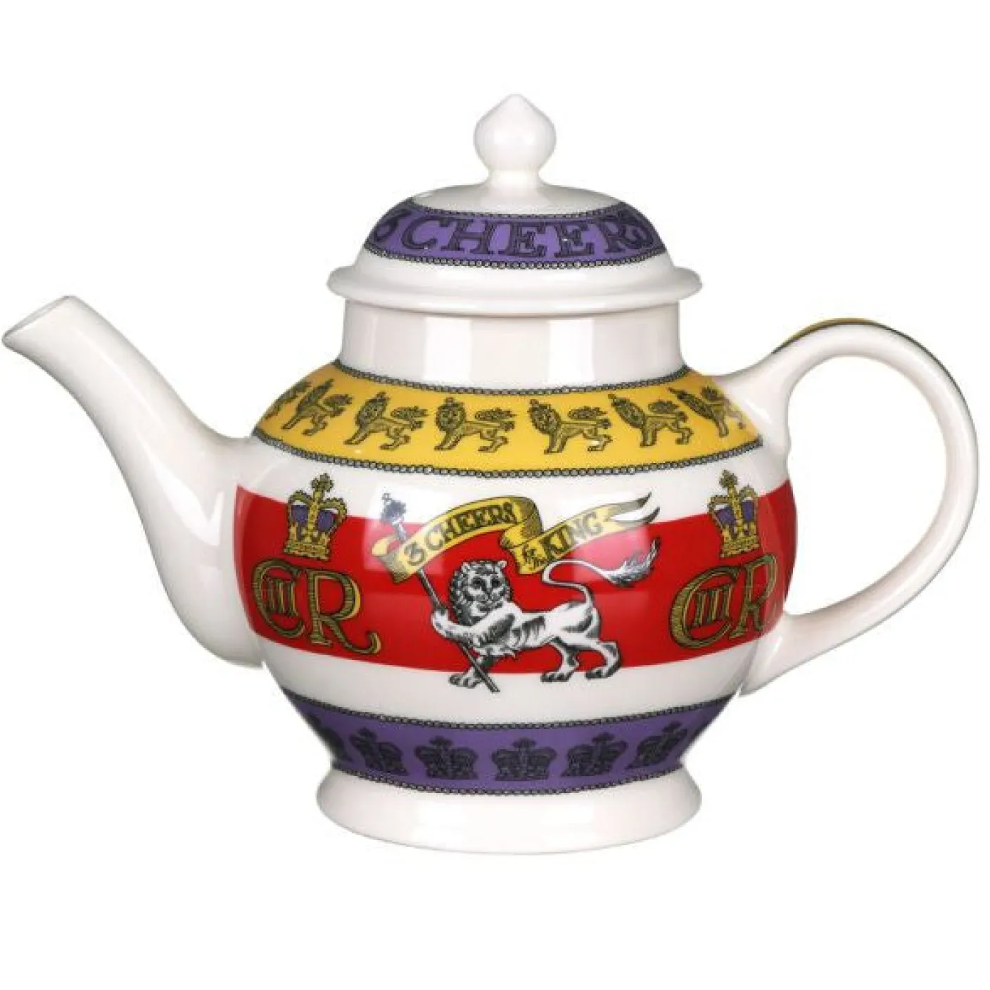 3 Cheers for King Charles III 4 Mug Teapot