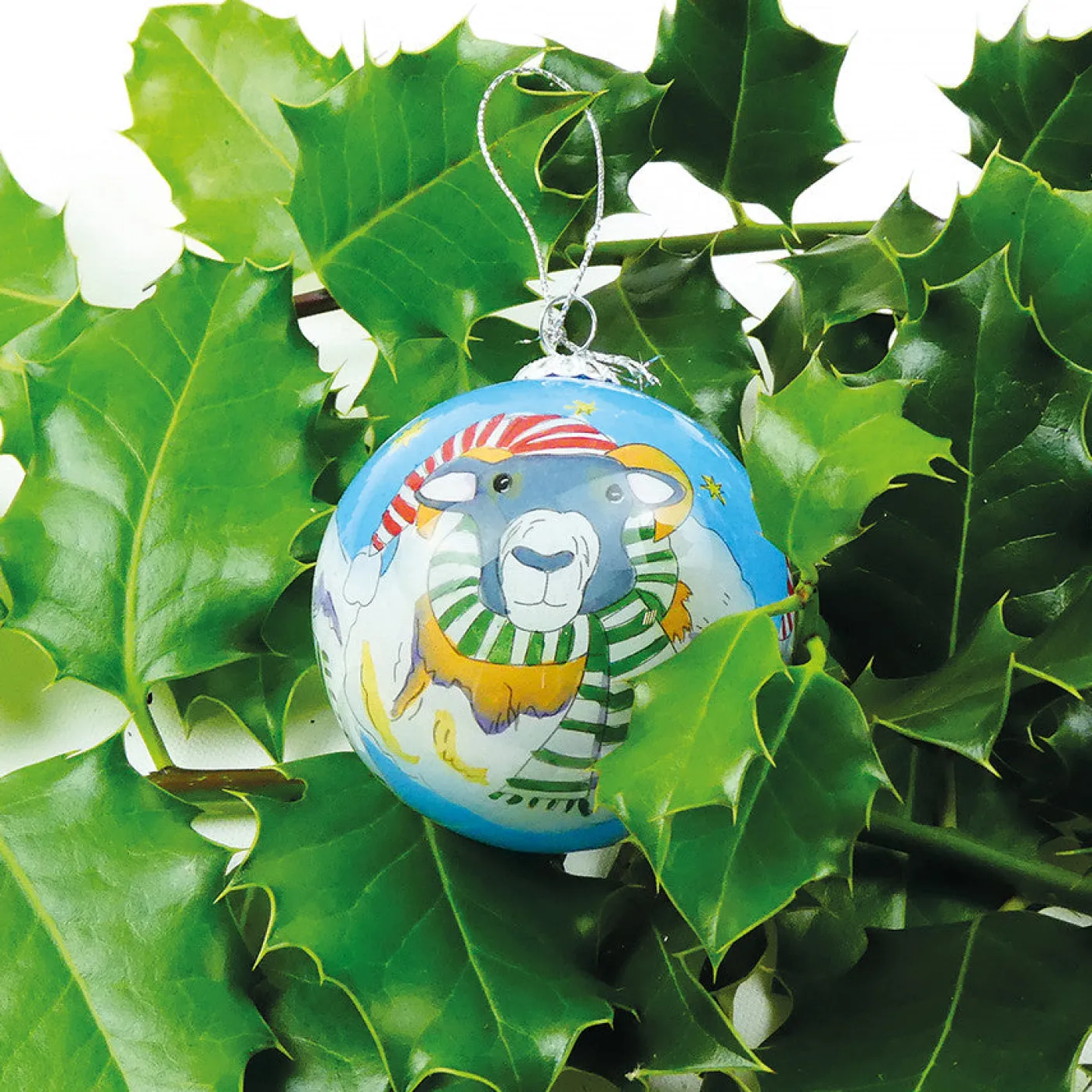 Sheep Handpainted Glass Bauble