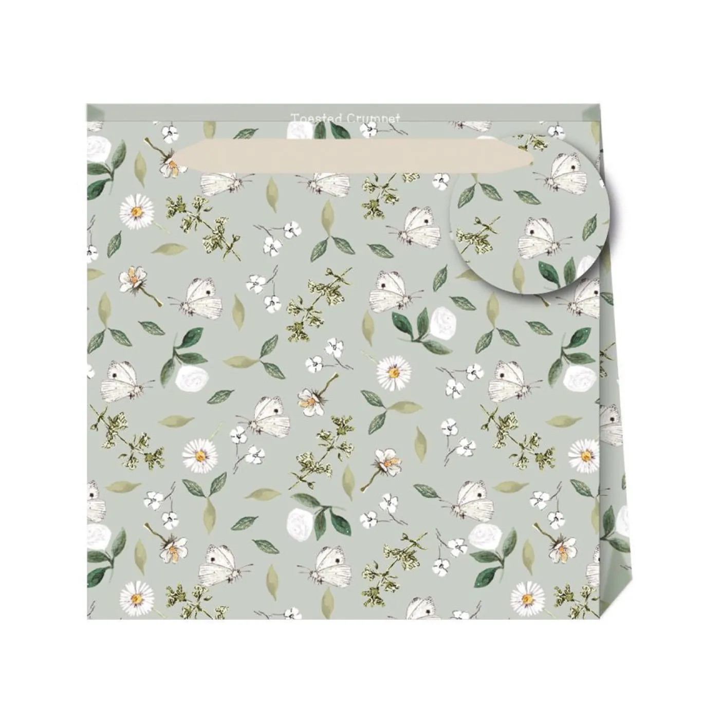 Butterflies and Botanicals Sage Small Gift Bag