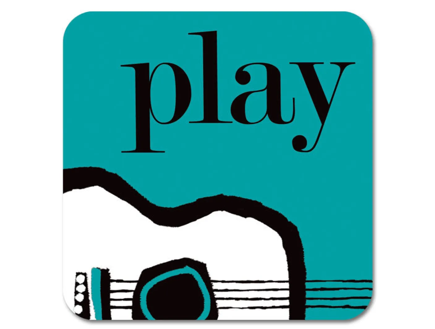 Graphic Guitar Coaster