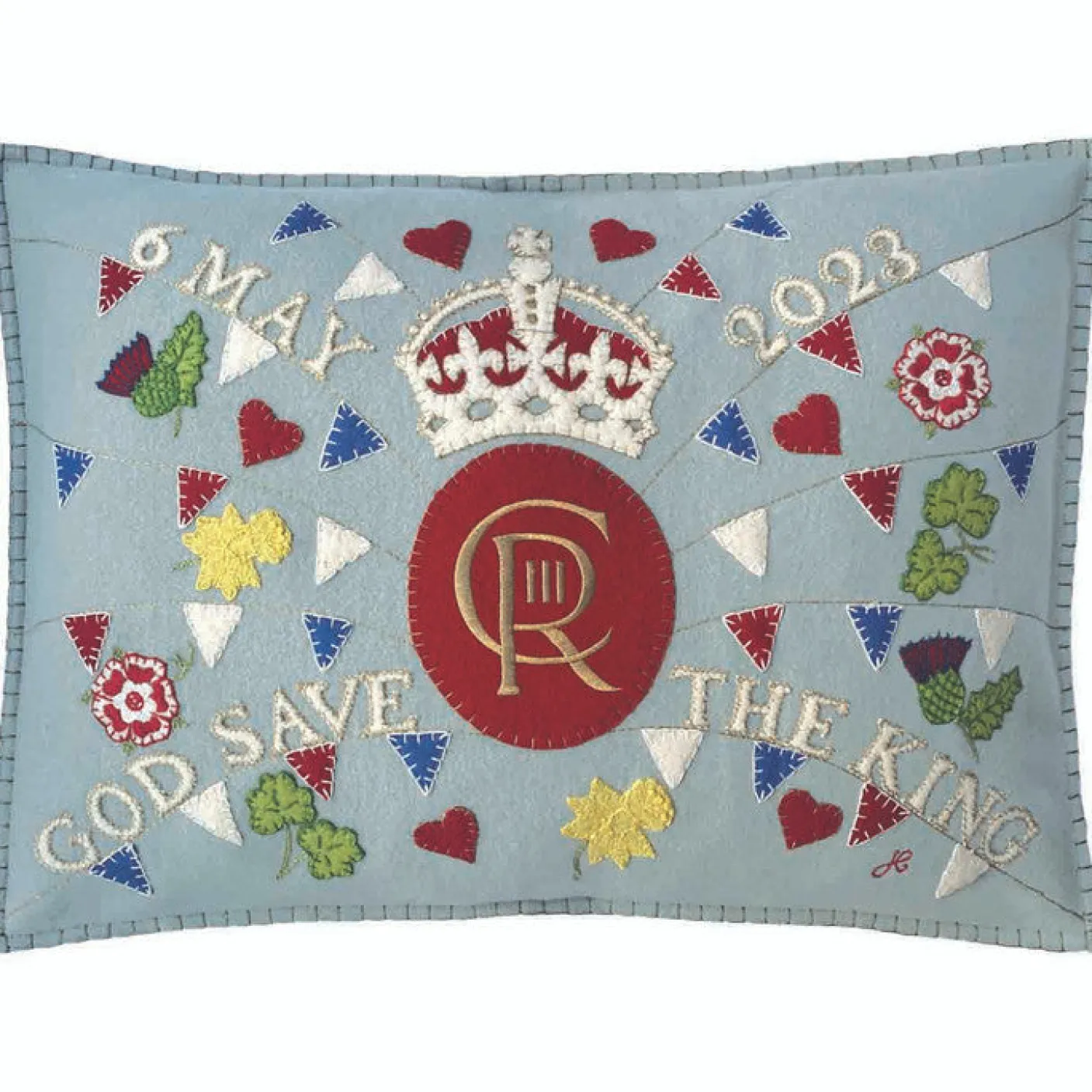 Coronation Party Pillow - Duck Egg Blue