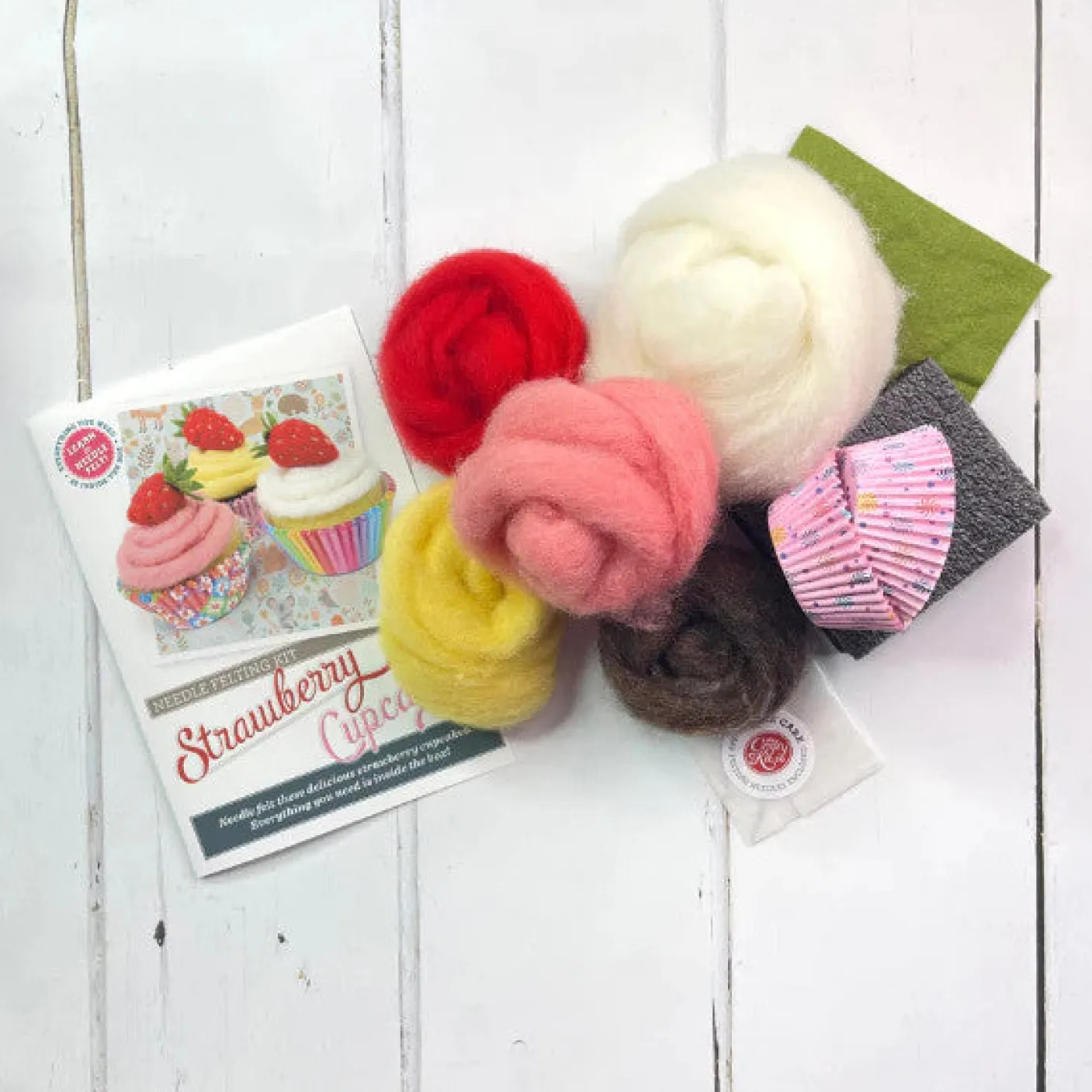Strawberry Cupcakes Needle Felting Craft Kit
