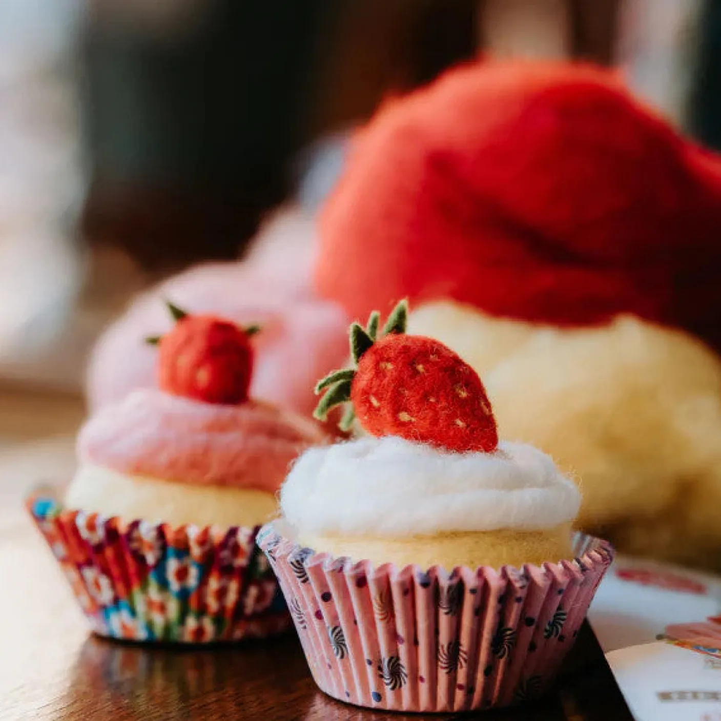 Strawberry Cupcakes Needle Felting Craft Kit