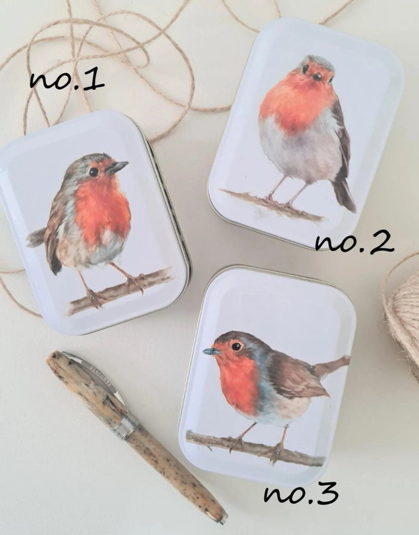 Jo Stockdale Small Robin Tins