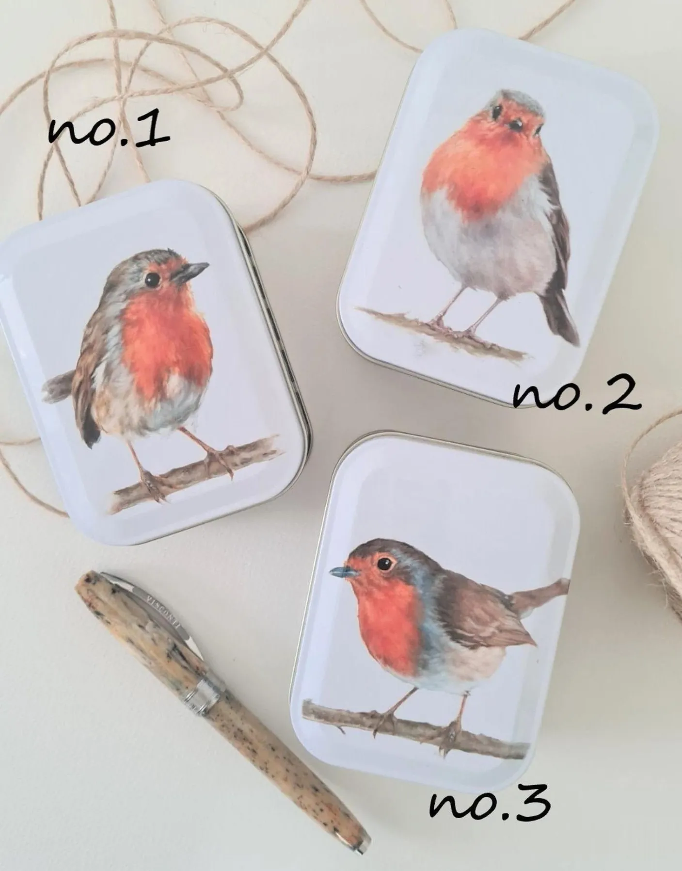 Jo Stockdale Small Robin Tins