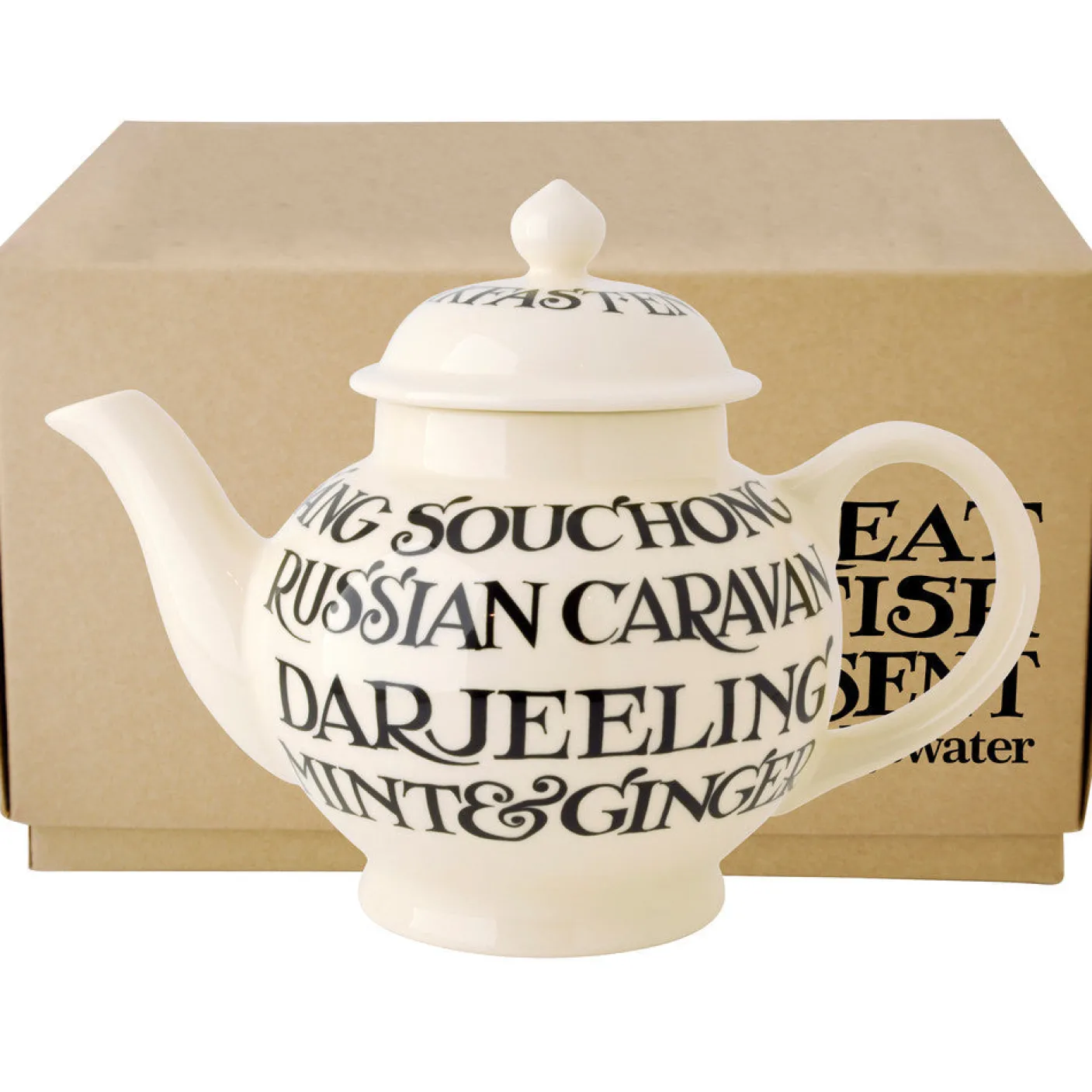 Black Toast 4 Mug Teapot