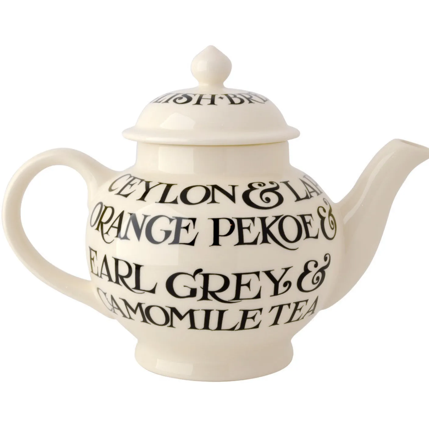 Black Toast 4 Mug Teapot