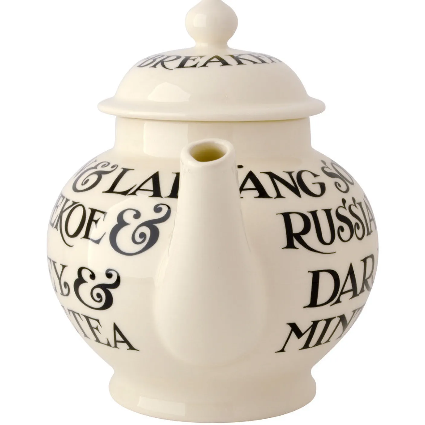 Black Toast 4 Mug Teapot