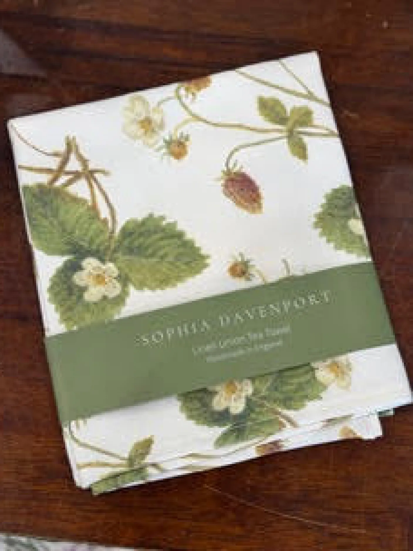 Wild Strawberry Linen Union Tea Towel