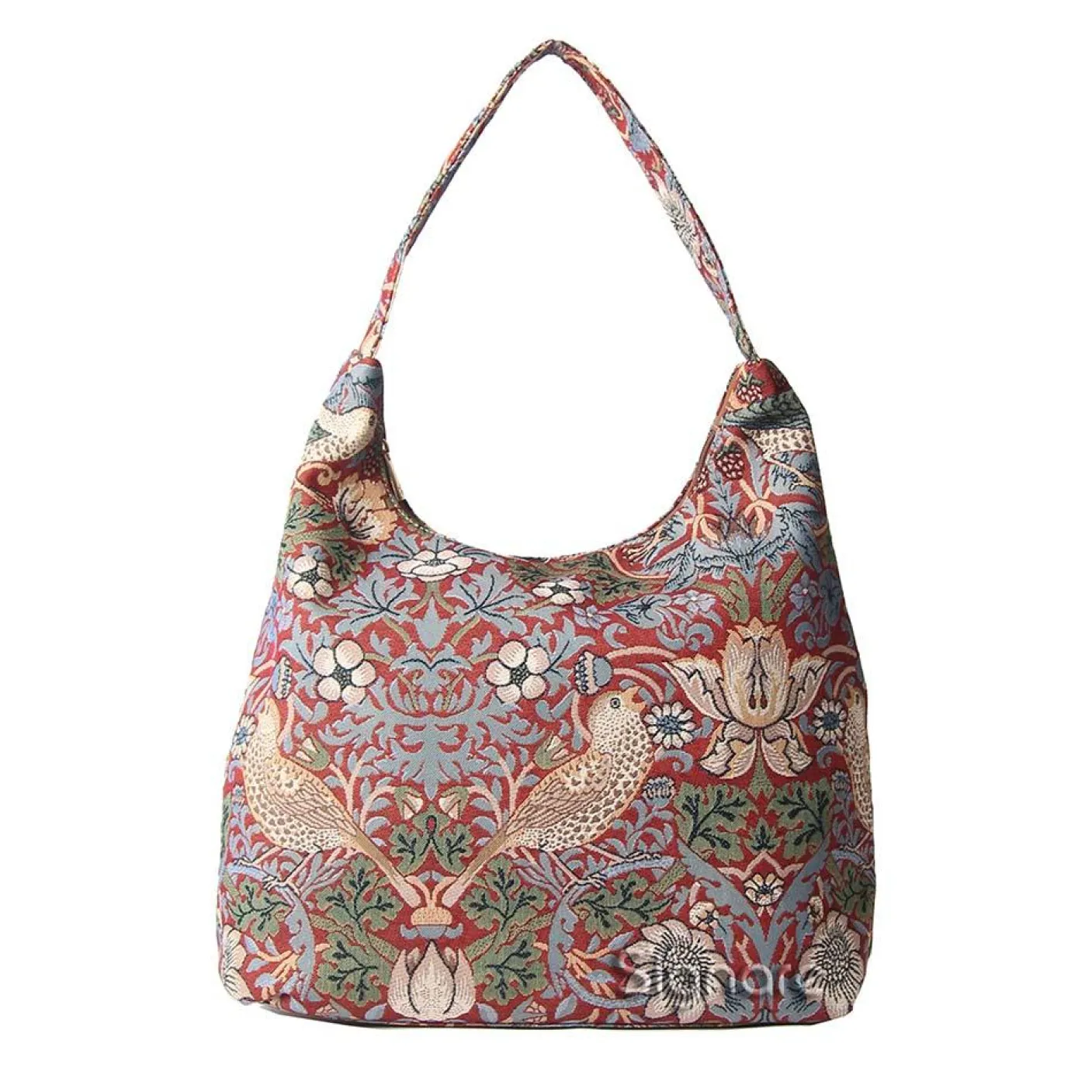 William Morris Strawberry Thief Red Hobo Bag