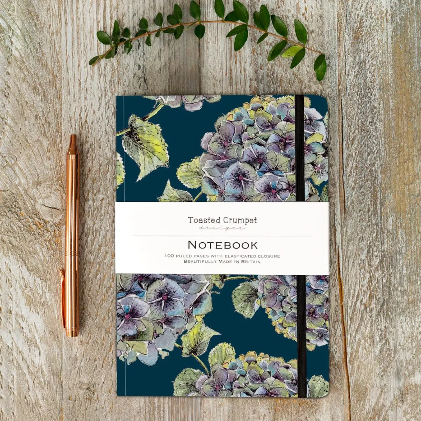 Hydrangea Noir A5 Lined Notebook
