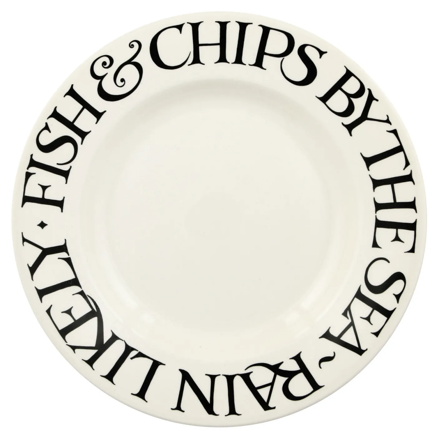 Black Toast Fish & Chips 10 1/2 inch Plate