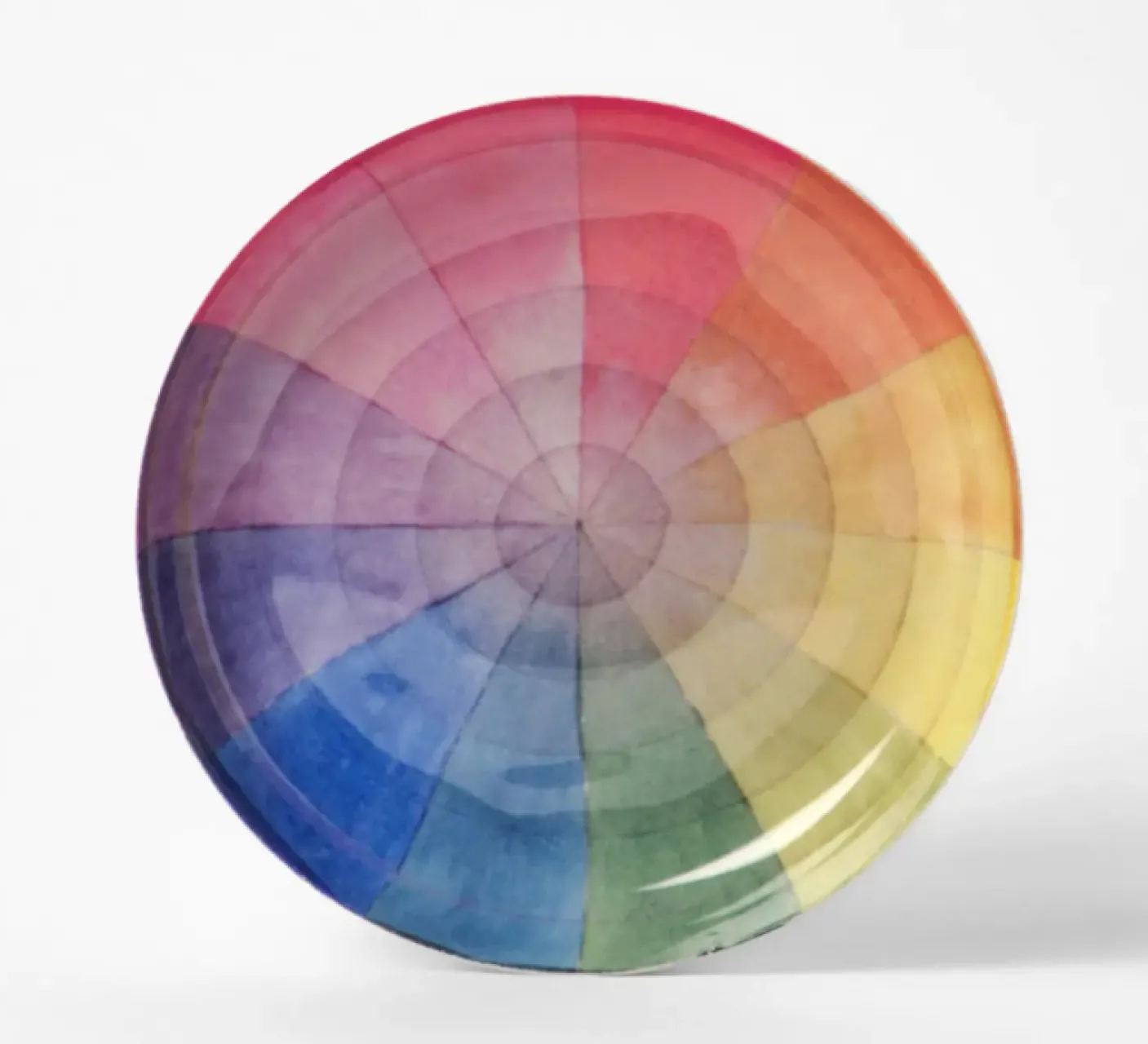 Vintage Colour Wheel Round Enamel Printed Tray